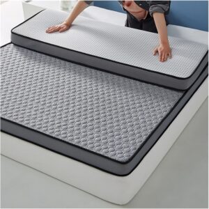 Mattress Topper Queen, Natural Latex Mattress, Foldable Student Dormitory Single Bed Mattress, Full Size Home Memory Foam Mattress with Tatami, Ergonomic, Sturdy, Comfortable and Breathable (Color :