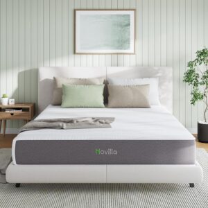 Novilla Queen Mattress, 12 Inch Gel Memory Foam Queen Size Mattress in a Box, Bamboo Charcoal Foam & Breathable Cover for Clean, Peaceful Sleep, Supportive & Pressure Relieving, CertiPUR-US Certified