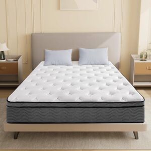 LIKIMIO King Mattress, 10 Inch Memory Foam Mattress for Pressure Relief, Medium Firmness, Individually Wrapped Coils Breathable Knitted Fabric with Motion Isolation, Non-Slip CertiPUR-US Certified