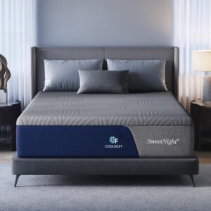 Sweetnight CoolNest 16 inch King Mattress, Cooling Gel King Size Memory Foam Mattress for Cool Night Sleep, 5-Zone Ergo Support for Pressure Relief, Medium Firm, CertiPUR-US Certified