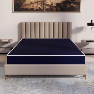 5/7/8/10 Inch Medium Firm Water-Resistance Vinyl Foam Mattress, Easy to Clean, Comfortable & Noise Free, Full XL, Blue