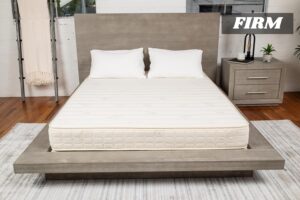 Pike’s Brand 7″ Firm Natural Latex Mattress – Wool & Cotton Cover- Made in USA! Double Sided, flippable Design (Twin XL (TXL 38″ x 80″))