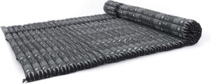 Leewadee – Foldable Floor Mattress – Japanese Roll Up Futon -Trifold Tatami Mat- Guest Floor Bed – Camping Mattress – Thai Massage Mat, Kapok Filled, 75 x 57 inches, Black