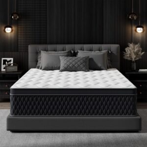12 Inch Full Size Mattress,Memory Foam Hybrid Mattress in a Box,Individually Pocketed Springs for Isolate Motion, Pressure Relief, CertiPUR-US Certified, Fiberglass Free & Support Comfort