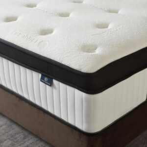 Queen Mattress, 12 Inch Hybrid Mattress in a Box, Memory Foam and Pocket Springs, Fiberglass Free, Soft and Breathable, Medium Firm Feel