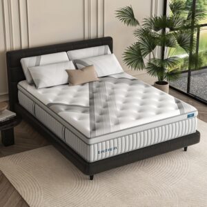 Lechpeus Twin Mattress,14 Inch Medium Plush Hybrid Mattress in Box,MDI Soft Memory Foam & 7-Zone Pocket Springs,Motion Isolation& Back Pain Relief,Enhanced Support Twin Bed,None Fiberglass