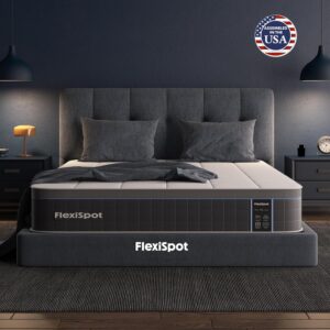 FLEXISPOT Full Size 13″ Medium Firm Hybrid Mattress in a Box with Gel Memory Foam,Individually Wrapped Pocket Coils Innerspring,Motion Isolation, CertiPUR-US Certified