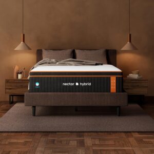 Nectar Premier Copper Hybrid King Mattress 14 Inch – Medium Firm Memory Foam – Steel Springs – Dual Action Cooling Technology – 365-Night Trial – Forever Warranty White
