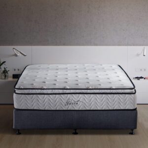 Short Queen Mattress,11.4 Inches Pillow Top Pocket Spring Hybrid RV Mattress, Memory Foam Innerspring Firm Bed in a Bag