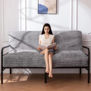 YOSHOOT 8 Inches Futon Mattress, Thick Futons Sofa Bed Couch, Floor Mattress for Adults, Shredded Foam Filling(Frame Not Included), Medium Firm, Full Size