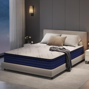 King Mattress,10 Inch King Size Mattresses Memory Foam Hybrid Mattress in a Box,with Individual Pocket Springs,Motion Isolation & Edge Support,Pressure Relief,CertiPUR-US and 120 Nights Trail