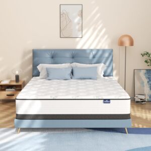 Full Size Mattress, 10 Inch Full Mattress in a Box, Hybrid Mattress with Memory Foam and Pocketed Coils for Breathable and Durable Support, CertiPUR-US Certified