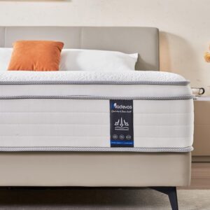 Twin Mattress, 10 Inch Hybrid Mattress in a Box, Memory Foam and Individual Pocket Springs, Fiberglass Free, Soft and Breathable, Medium Firm Feel