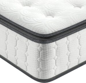 Vesgantti Queen Mattresses 12 Inch Hybrid Queen Size Mattress in a Box, Pillow Top Mattress Gel Memory Foam and Pocket Coils Innerspring Mattresses, Pressure Relief, Medium Firm Plush Feel