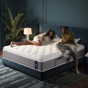 King Mattress 14 Inch,Medium Firm Hybrid with Memory Foam& Individually Wrapped Pocket Coils for Support,CertiPUR-US Certified,Fiberglass-Free