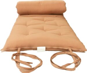 D&D Futon Furniture Traditional Japanese Floor Futon Mattresses, Foldable Cushion Mats, Yoga, Meditaion Single Size 3″ Thick X 27″ Wide X 80″ Long (Peach)