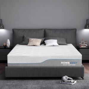 Extra Firm Mattresses King 12 Inch Mattress with Ice Silk Cover, Cool Green Tea/Gel Memory Foam Mattress in Box, Firm to Extra Firm Bamboo Bed Mattress for Back Pain, CertiPUR-US, in USA, 76″x80″