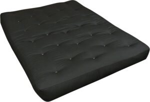 Gold Bond 8″ All Cotton Futon Mattress, Duct, Full, Black