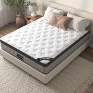 12” King Mattress in a Box – Hybrid Cooling Gel Memory Foam & Diamond Innerspring Mattresses, Medium Firm for Pressure Relief, Motion Isolation, RV Bed Mattress (King I)