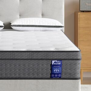 KOW Full Size Mattress 14 inch Gel Memory Foam Innerspring Hybrid Medium Firm Full Mattress CertiPUR-US Certified Matress-in-a-Box for Pressure and Pain Relief (New 14 in, Full)