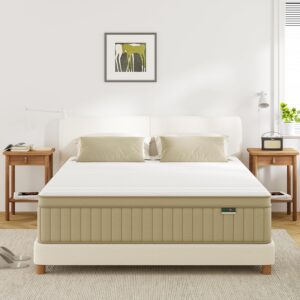 Full Mattress Firm, PurrJoys14 Inch Full Size Mattress in a Box,Hybrid Memory Foam Double Mattresses with Individual Pocket Spring for Motion Isolation & Pressure Relief