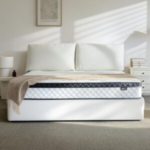 12 Inch Queen Size Mattress in a Box, Hybrid Mattress with Memory Foam and Individual Pocket Spring for Motion Isolation, Pressure Relief, CertiPUR-US Certified, Medium Soft