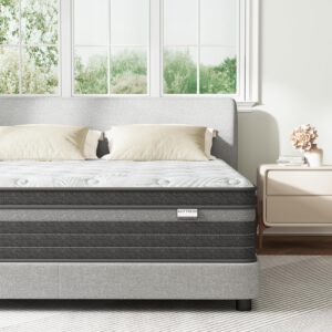 Twin Mattress| 12 inch Twin Size Mattress in a Box| Hybrid Design with CertiPUR-US Foam| Pressure Relief| Motion Isolation| 100 Nights Trial