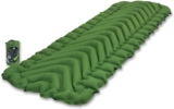 KLYMIT Static V Lightweight Inflatable Sleeping Pad | Comfortable, Lightweight, Easy to Inflate Portable Air Bed Mattress for Camping, Backpacking and Hiking — Green