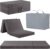 Tiita Tri Foldable Floor Mattress for Adults, 4 inch Twin Folding Mattress with Washable and Removable Cover for Camping, Living Room, Guest Room, Dark Grey
