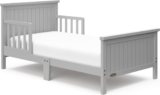 Graco Bailey Toddler Bed (Pebble Gray) – GREENGUARD Gold Certified, Fits Standard Full-Size Crib & Toddler Mattress, Toddler Safety Guardrails Included, Complete Design with Solid Headboard, Footboard