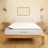 AWARA Natural Hybrid King Mattress 10 Inch – Certified Natural Latex – Sustainable New Zealand Wool – Steel Springs – 365-Night Trial, White