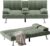 Flamaker Futon Sofa Bed Modern Folding Futon Set Convertible Recliner Lounge for Living Room with 2 Cup Holders, Removable Armrests (Corduroy, Green)