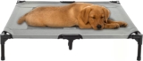 Elevated Dog Bed – 36×29.75-Inch Portable Pet Bed with Non-Slip Feet – Indoor/Outdoor Dog Cot or Puppy Mattress for Pets up to 80lbs by PETMAKER (Gray)