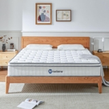 Queen Mattresses, 10 Inch Mattress Queen Size with Pocket Spring and Memory Foam for Pressure Relief, Motion Isolation, Edge Support, Medium Firm Mattress in a Box, CertiPUR-US, White