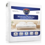All-in-One Mattress Protector, Zippered Encasement, Water & Stain Resistant, Triple Seal Protection, Queen, White
