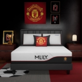 MLILY King Size Mattress 12 Inch Memory Foam Manchester United, Medium Feel, Cool Sleep & Pressure Relief, Fiberglass Free, Made in The USA of Certified Safe US Foam and Global Materials, White